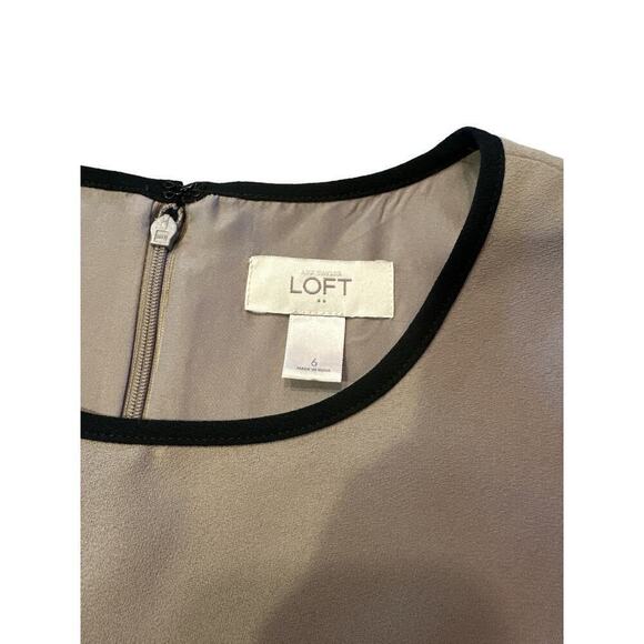 Ann Taylor LOFT Women's Sleeveless Colorblock Sheath Dress Size 6 Beige Black - Picture 5 of 6